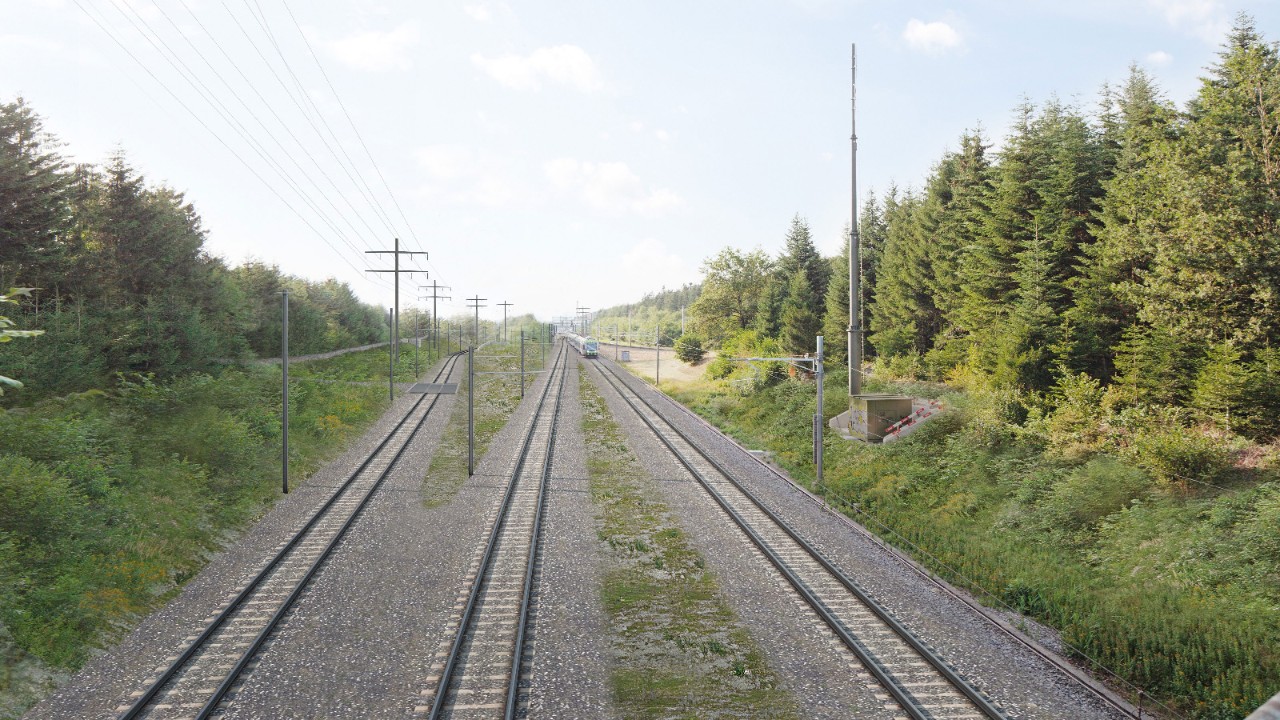 Blick Richtung Gümligen im Hüenliwald – Visualisierung.