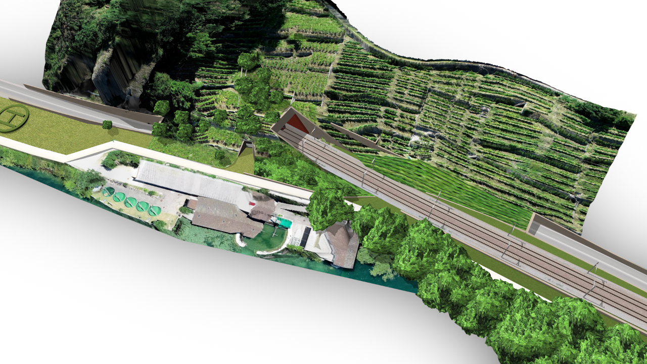 Illustration des Ostportals des Ligerztunnels.