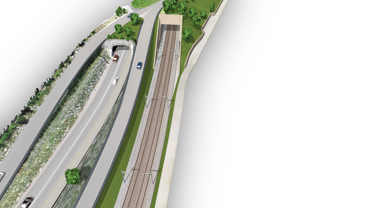 Illustration des Westportals des Ligerztunnels.